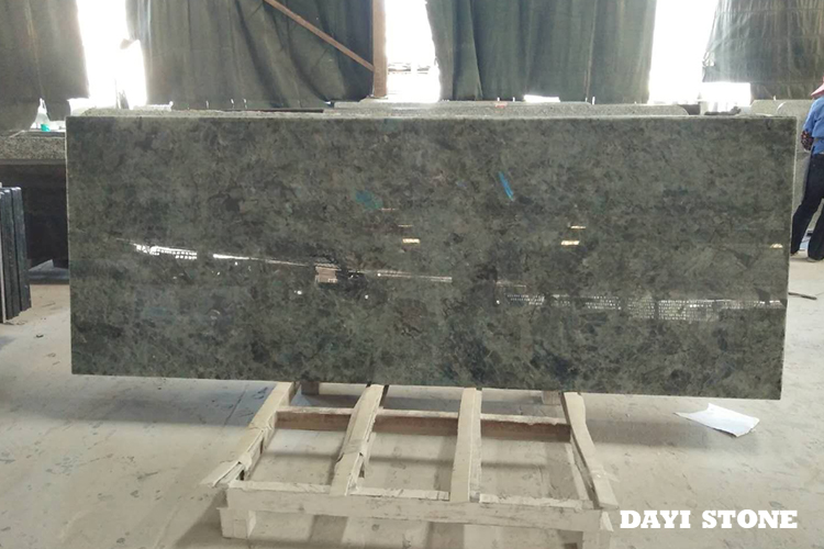 Countertop Granite Emrerald Blue Top front and one short edge Laminated bullnose edge 96x26 - Dayi Stone